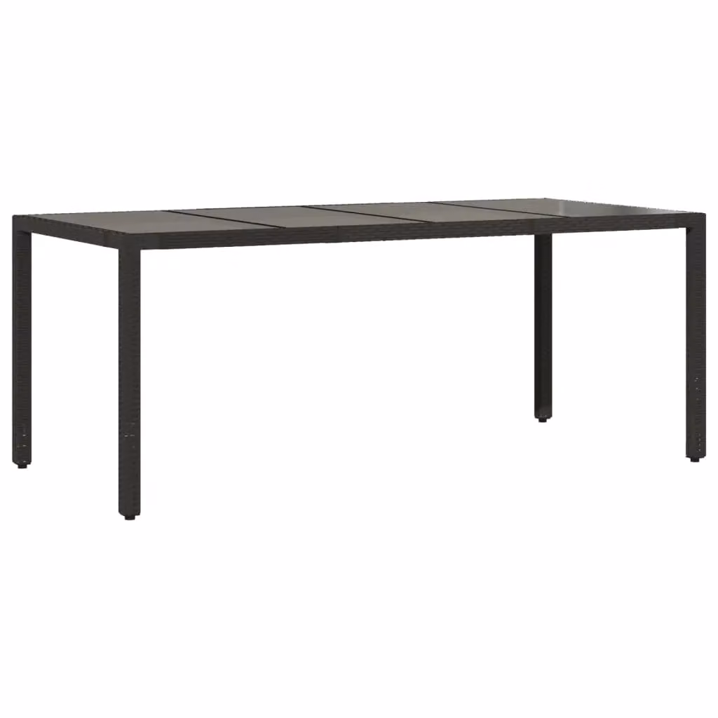 Berkfield Home Extendable Rectangular Garden Table with Glass Top in Black, W/D/H: 190 x 90 x 75 cm – 2
