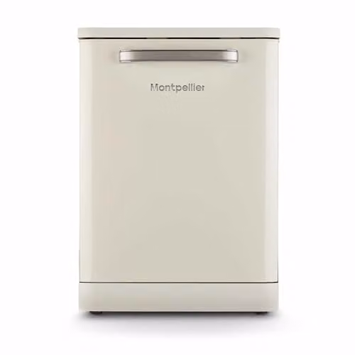 Montpellier MAB1353DC Retro Freestanding Dishwasher, Cream, 13 Place Settings, D Energy Rating
