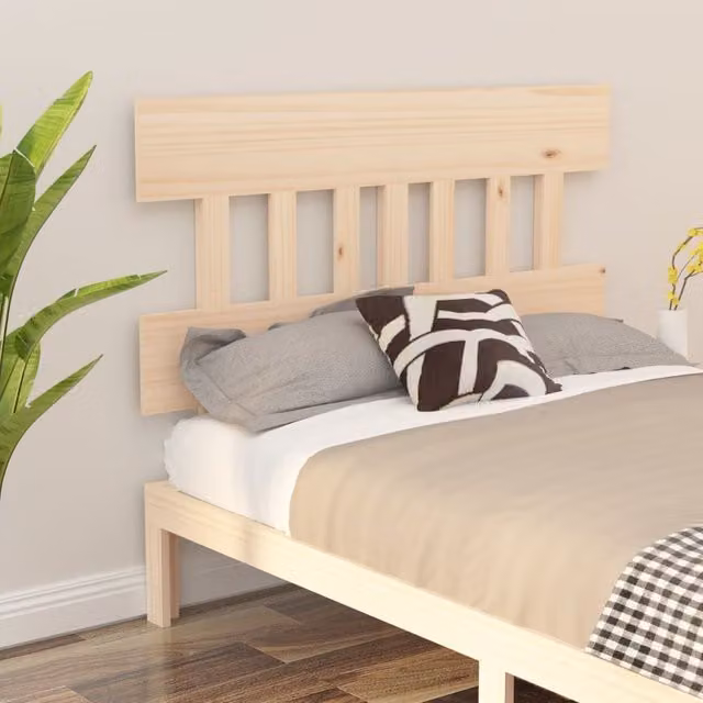 Berkfield Home Rustic Solid Wood Pine Bed Headboard, Brown, W: 163.5 cm, D: 3 cm, H: 81 cm