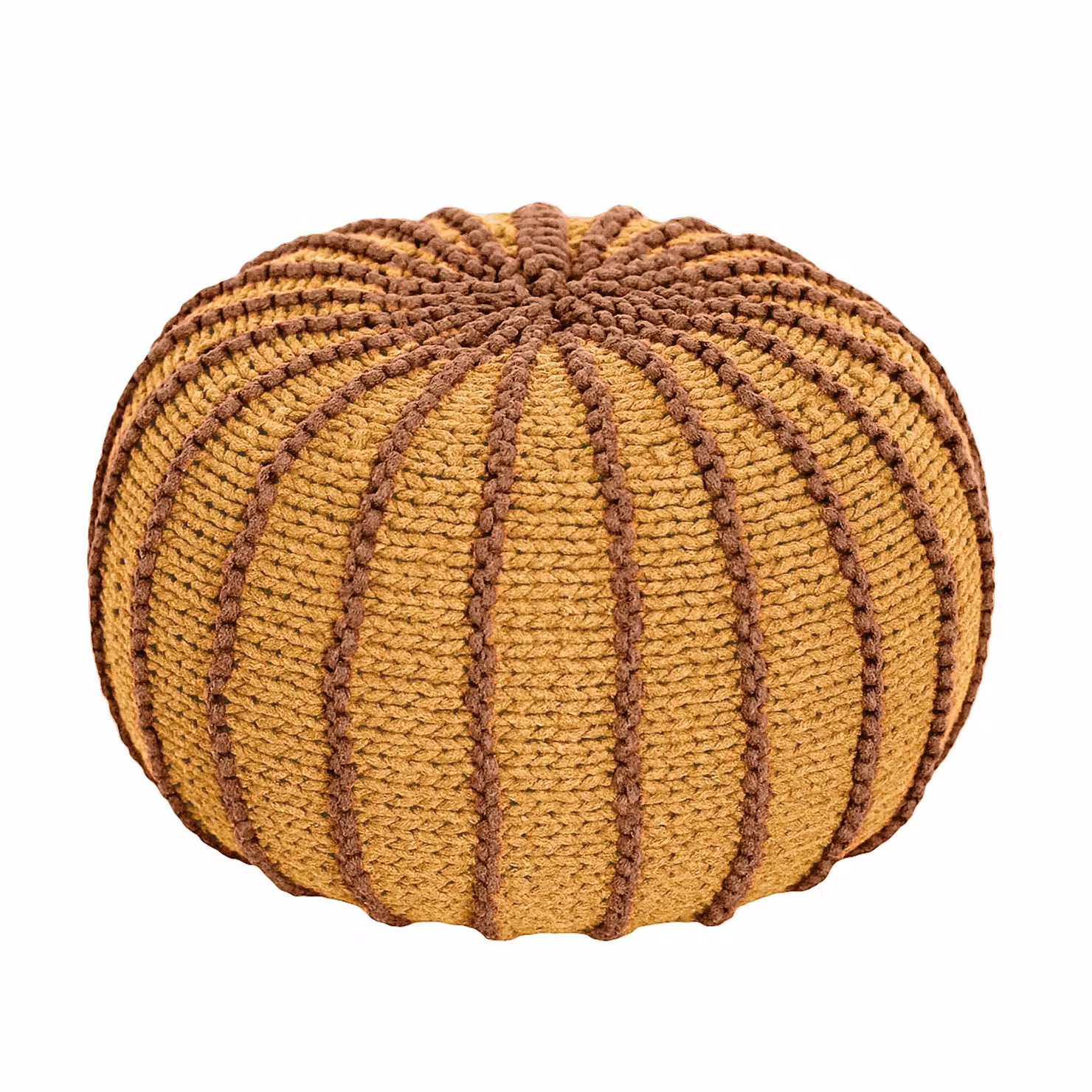 Zuri House Ziggy Knitted Pouffe in Brown – 2