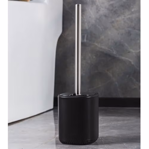 Showerdrape Echo Toilet Brush and Holder Set in White with Stainless Steel Handle, H38 x W10.5 x D11 cm – 3