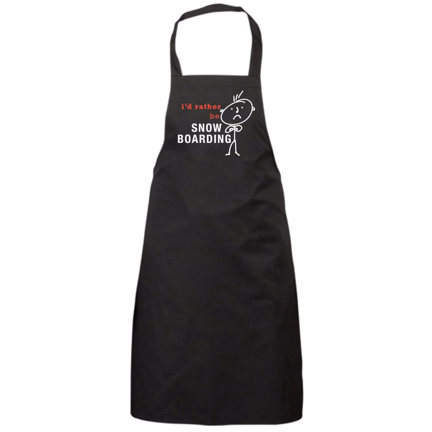 60 SECOND MAKEOVER Men's I'd Rather Be Snow Boarding Apron in Black – 2
