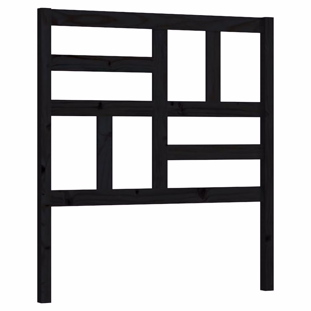 Berkfield Home Beautiful Bed Headboard in Black Solid Pine Wood, W/D/H: 96 x 4 x 104 cm – 2