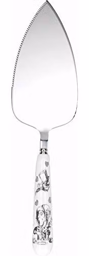 V & A Alice in Wonderland Cake Slice Serving Piece in Polished Silver, Stainless Steel and Ceramic, Length: 26.5 cm