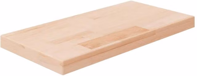 Berkfield Home Untreated Solid Oak Shelf Board in Light Tan, W: 40 cm, D: 20 cm, H: 2.5 cm