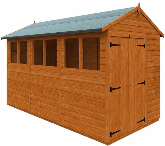 Buttercup Farm 12x6 Flex Apex Double Door Wooden Chicken Coop in Orange and Grey, L353.8 x W175 x H213.5 cm