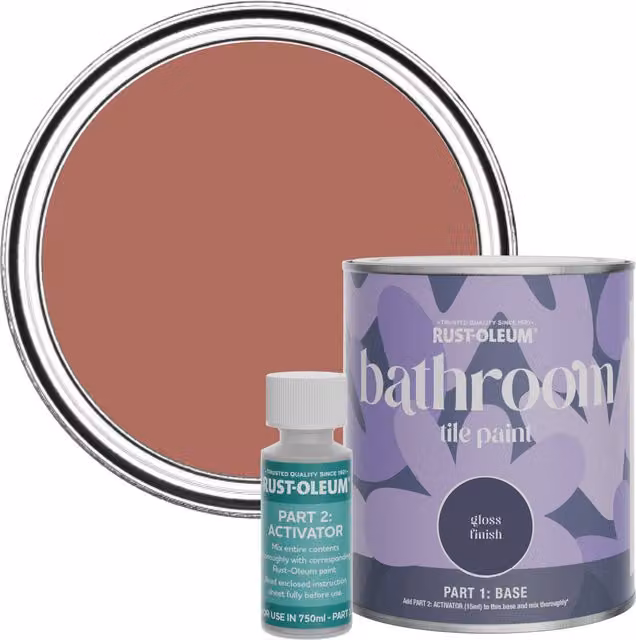 Rust-Oleum Bathroom Tile Paint in Gloss Finish, Red/Pink, 0.75 l