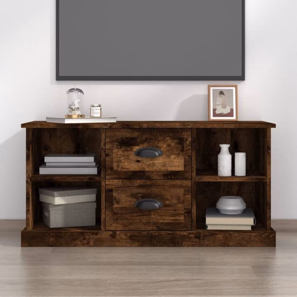 Berkfield Home Smoked Oak TV Cabinet in Brown, W/D/H: 99.5 x 35.5 x 48 cm – 2