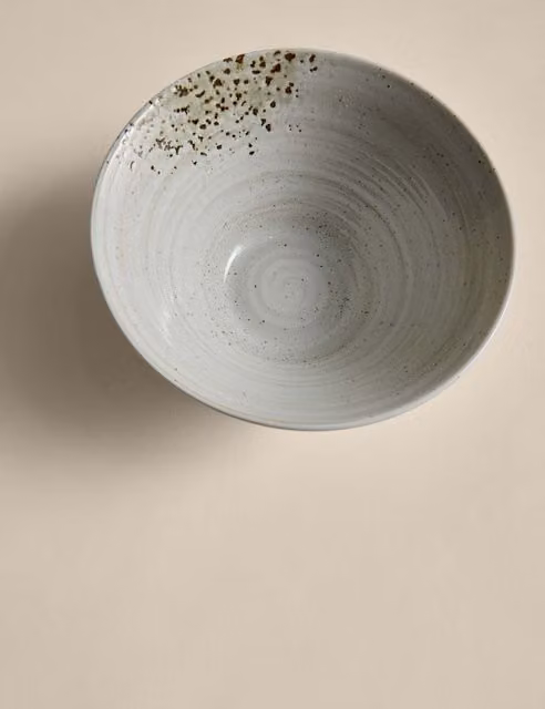 M&S Textured Spin Large Ramen Soup Bowl in Natural Stoneware