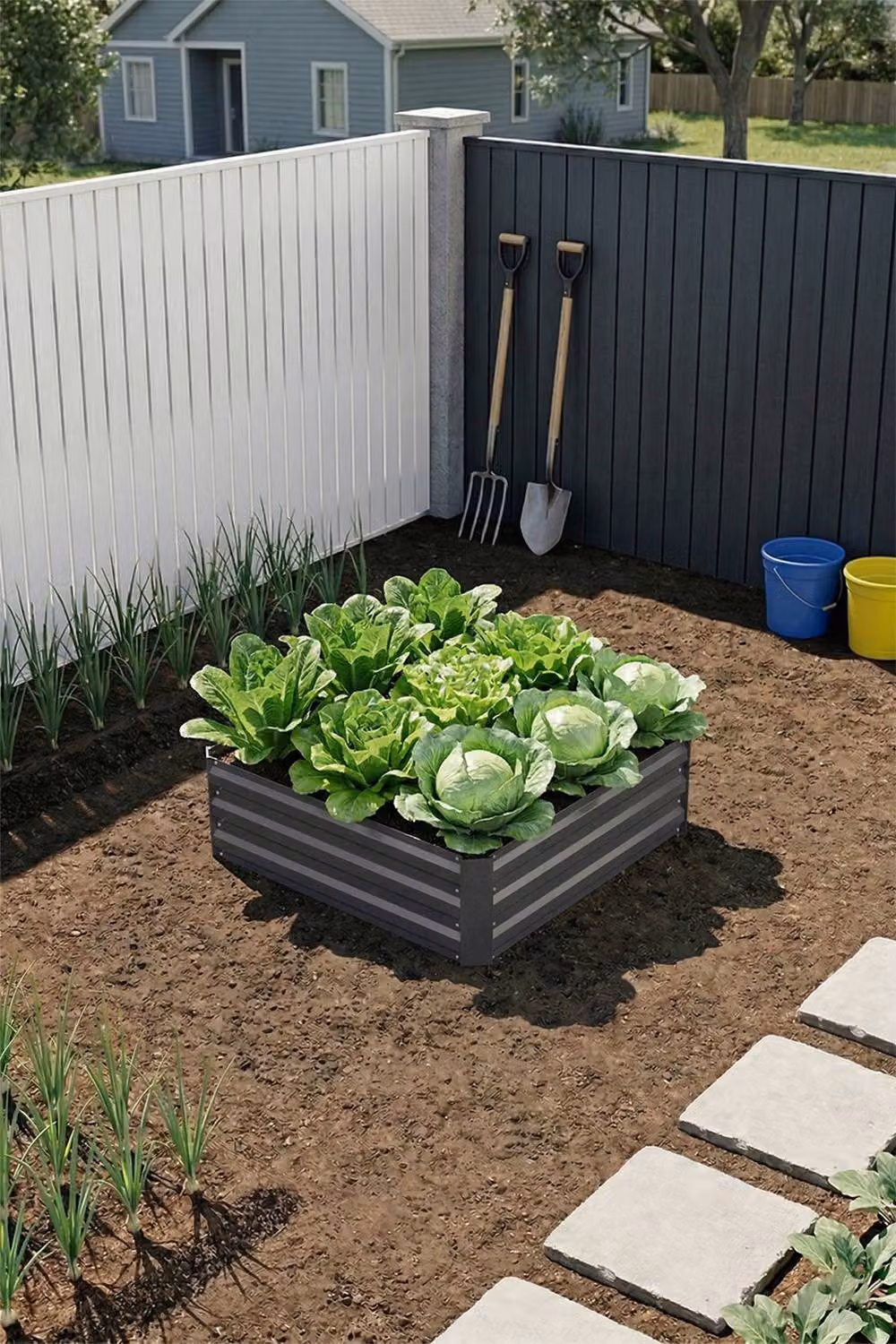 Garden Sanctuary Galvanised Steel Raised Garden Bed in Grey – 2