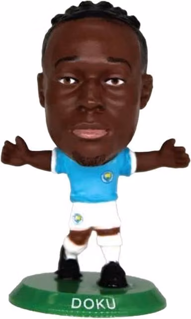 Manchester City FC Jeremy Doku SoccerStarz Football Figurine, Multicolour Plastic Tabletop Collectible
