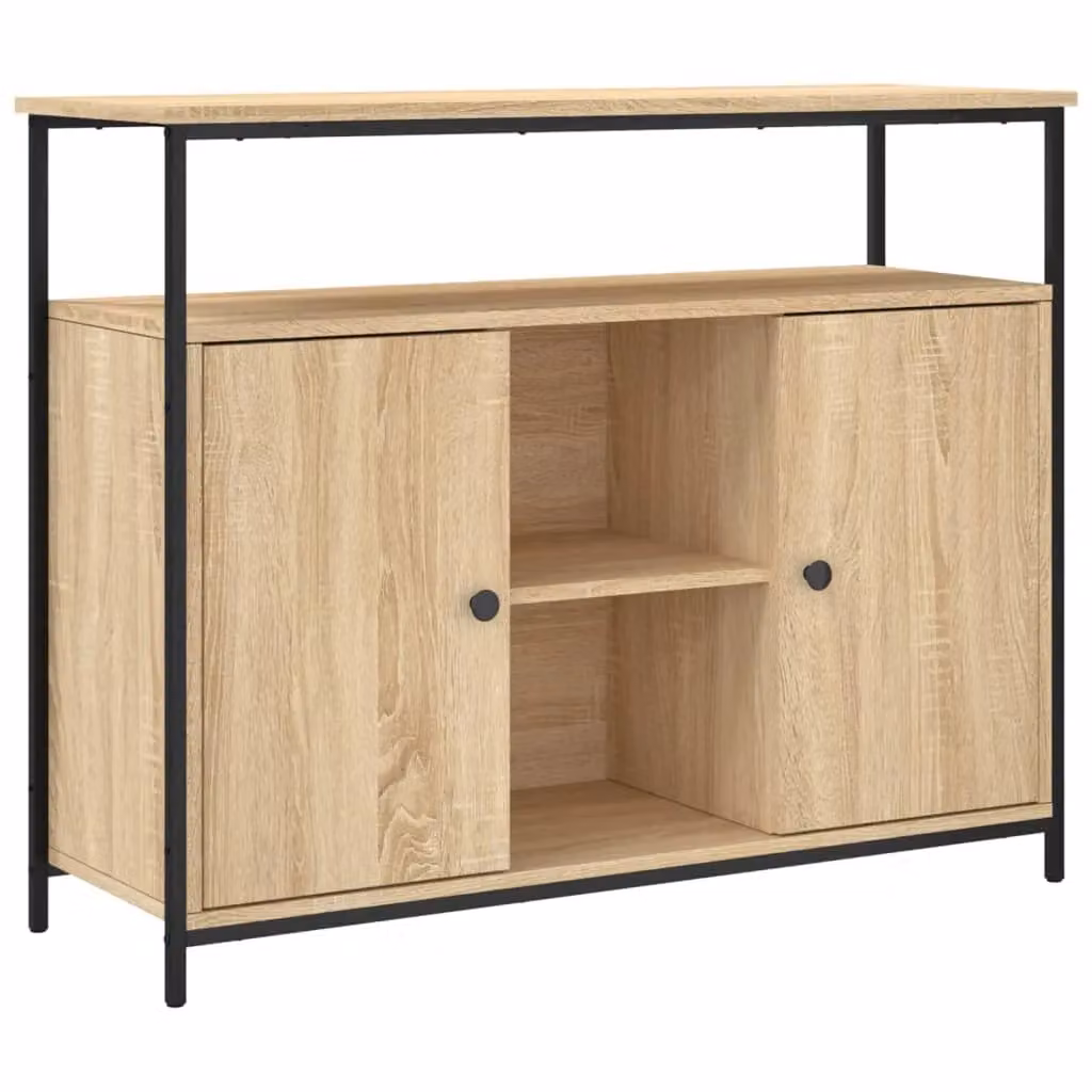 Berkfield Home Sonoma Oak Sideboard in Brown, W/D/H: 100 x 35 x 80 cm – 2
