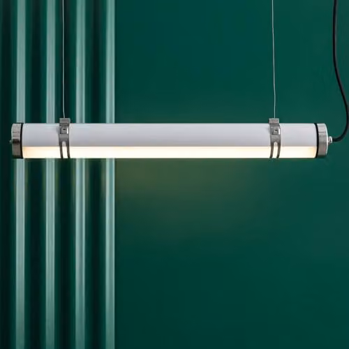 Netlighting Scuba 60cm Outdoor Suspended Cylinder Pendant Light in Grey and Chrome, IP66, 3000K Warm White – 2