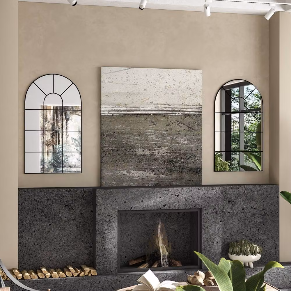 CASSILANDO Arched Window Wall Mirror in Black – 5