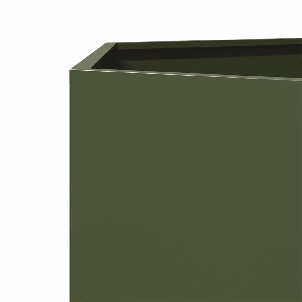 Berkfield Home Hexagon Steel Garden Planter in Olive Green, W: 46 cm, D: 40 cm, H: 45 cm – 5