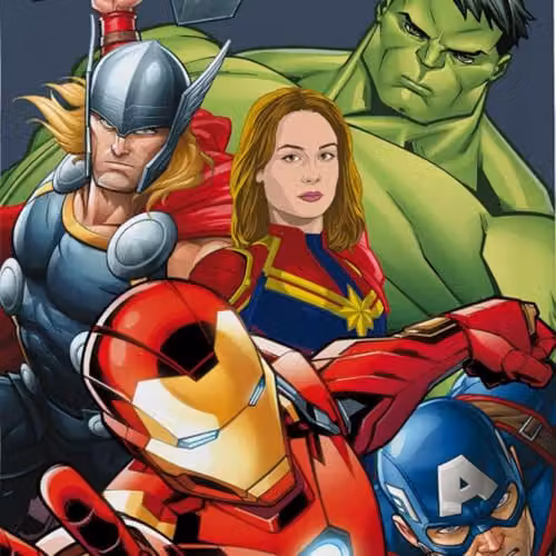 Dreamtex Marvel Avengers Graphic Beach Towel, Blue and Multicolour, W/D/H: 70 x 140 cm – 4