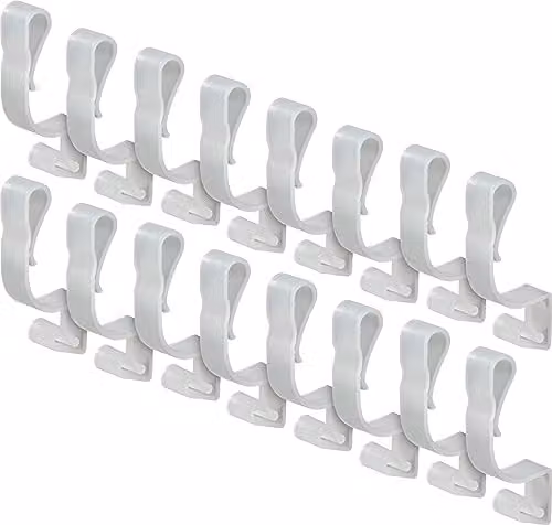 St Helens Home & Garden Xmas Haus Large Gutter Hooks for Mounting Christmas Decorations and Fairy Lights, White, Pack of 16 – 1