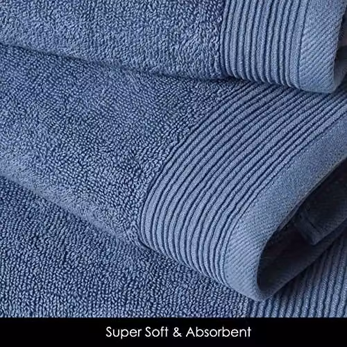 Homescapes Set of 2 Blue Striped Cotton Face Cloths, 700 GSM, W/D/H: 30 x 30 x 30 cm – 2