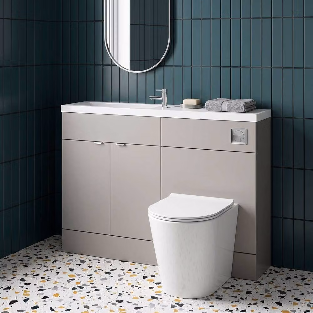 Balterley Alrewas Contemporary 2 Door Compact Combination Bathroom Unit in Grey, Width: 110 cm