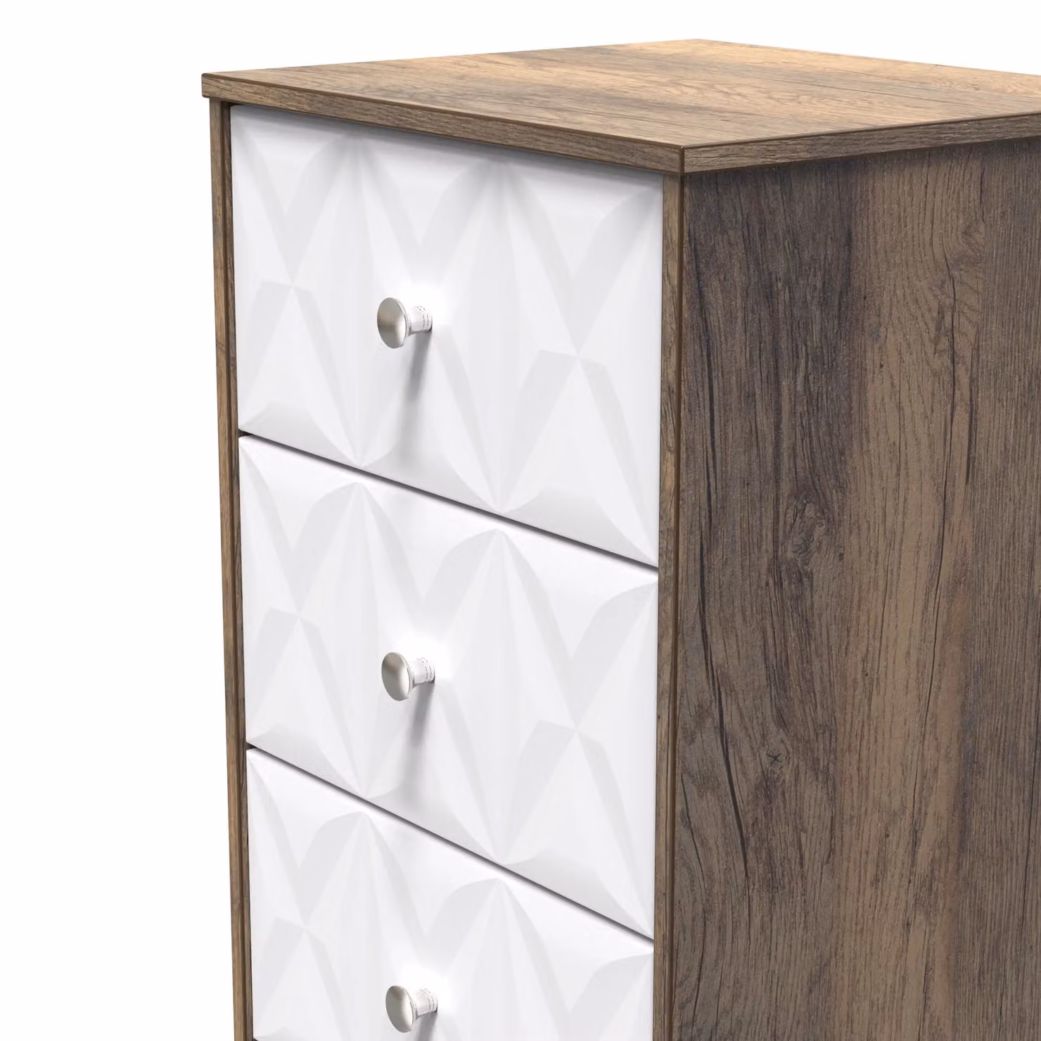 2 U Memphis Ready Assembled 5 Drawer Tall Bedside Chest in Dark Brown – 2