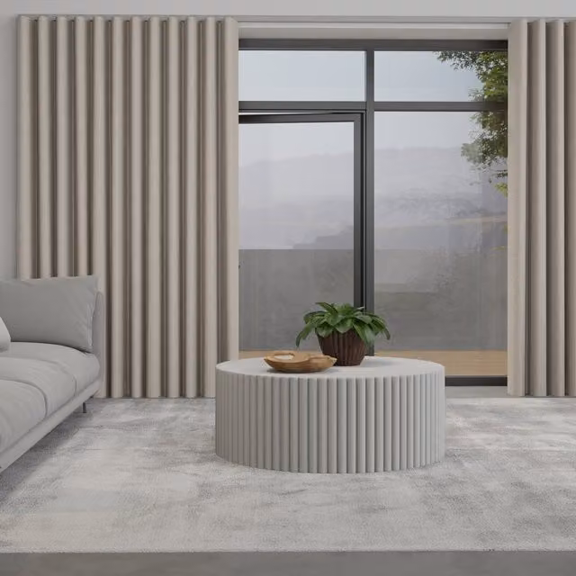 Terrys Toma Made to Measure Wave Blackout Fabric Curtain in Beige