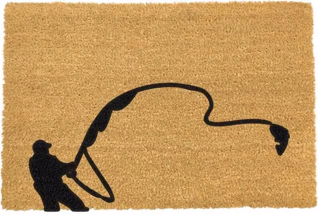 Artsy Mats Fishing Coir Doormat, Black and Multicolour, W: 60 cm, D: 40 cm – 1