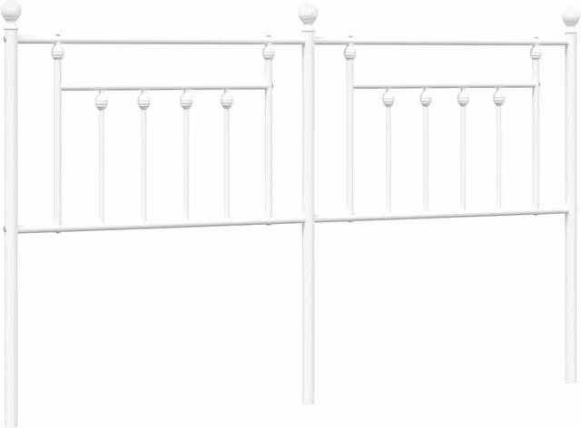 Berkfield Home Classic Metal Headboard, White, Width: 180 cm