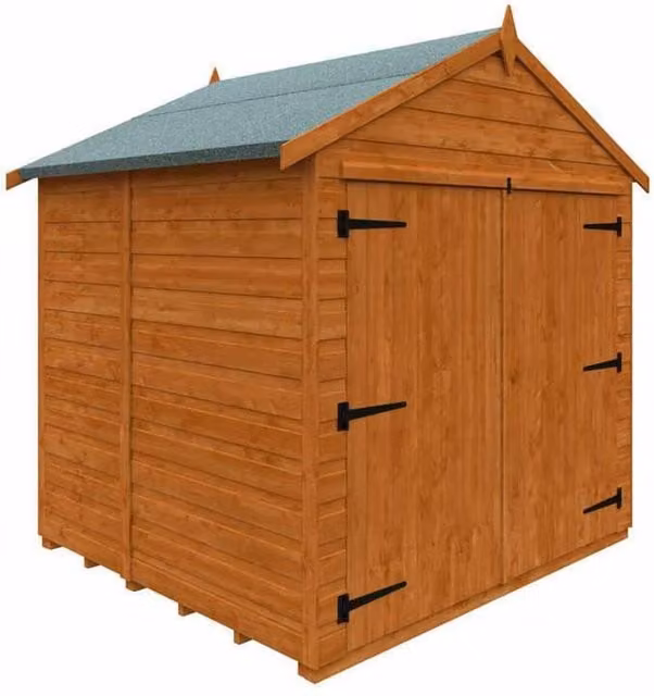 Buttercup Farm 5x6 Flex Apex Bike Shed in Burnt Orange, W: 175 cm, D: 158.8 cm, H: 195.3 cm – 1