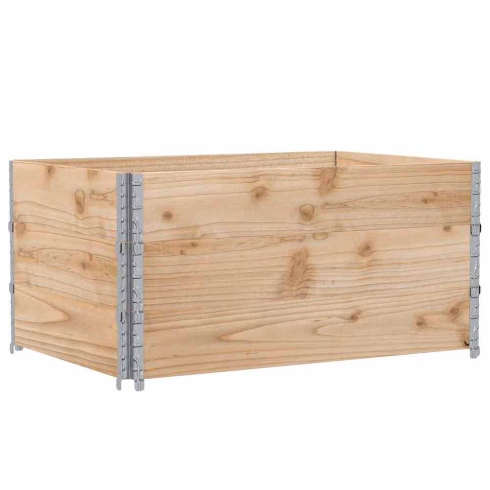 Berkfield Brown Solid Wood and Galvanised Steel Garden Planter W: 120 cm, D: 80 cm, H: 80 cm – 2