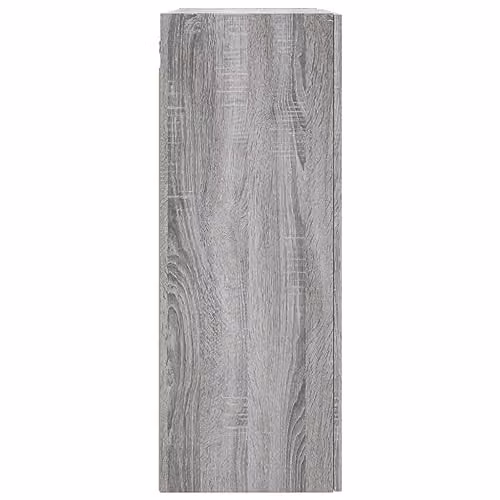 vidaXL Set of 2 Wall Mounted Cabinets in Grey, Modern MDF Storage for Living Room, Bedroom or Home Office – 2