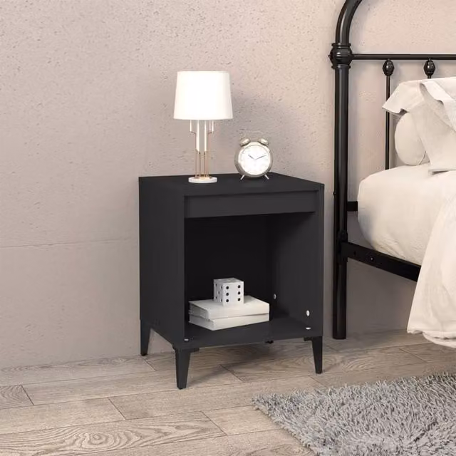Berkfield Home Elegant Bedside Cabinets, 2 Piece Set in Black, W/D/H: 40 x 35 x 50 cm – 1