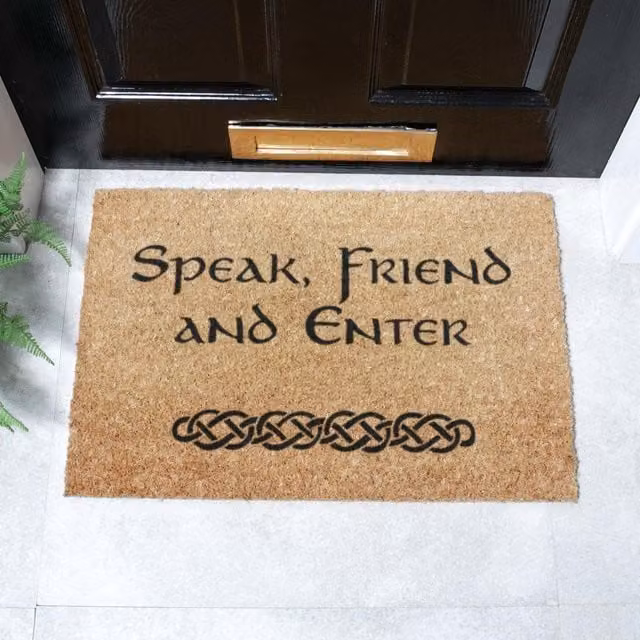 Artsy Mats Speak Friend & Enter Doormat in Brown, W/D: 60 x 40 cm – 1