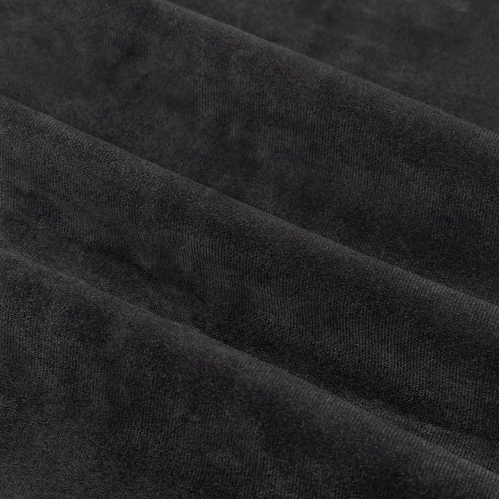 Furn Black Velvet Room Darkening Eyelet Curtain Pair, Width: 168 cm, Drop: 137 cm – 5