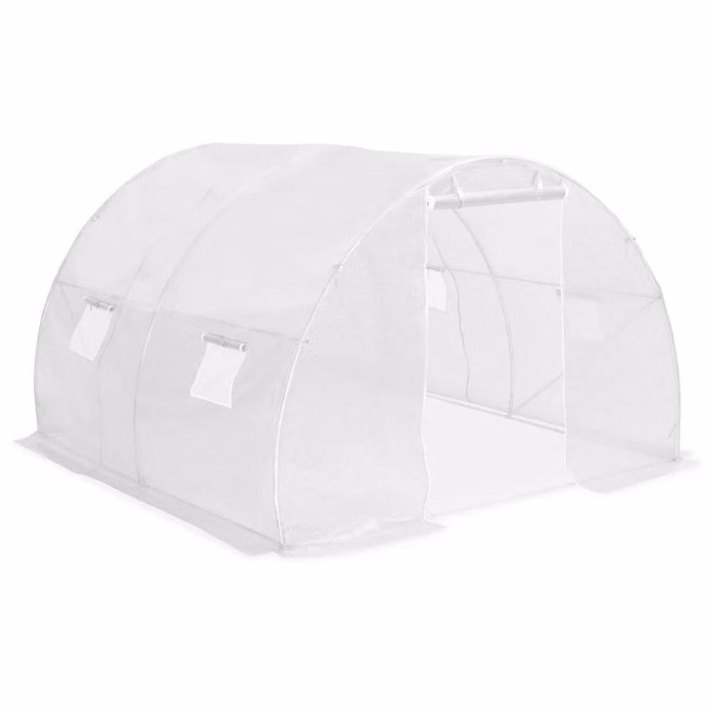 Berkfield Home White Freestanding Greenhouse W/D/H: 300 x 300 x 200 cm – 2