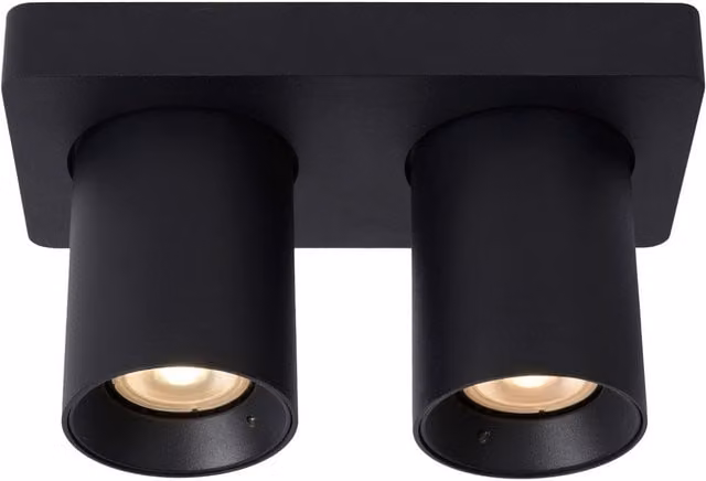 Lucide Nigel Modern Twin Ceiling Spotlight in Black