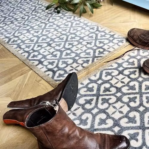 My Mat Harlequin Tile Blue Washable Nylon Indoor Runner, W: 50 cm, L: 150 cm – 2