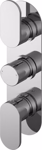 Balterley Current Round Triple Concealed Thermostatic Shower Valve and Knob in Chrome Silver – 1