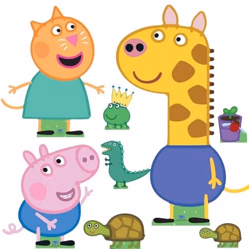 Star Cutouts Peppa Pig Gerald Giraffe, George Pig and Candy Cat Multi Pack, Multicolour, H: 86 cm – 1