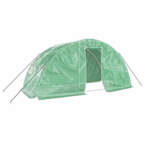 vidaXL Greenhouse with Steel Frame in Green, 10 m², W/D/H: 5 x 2 x 2.3 m – 1