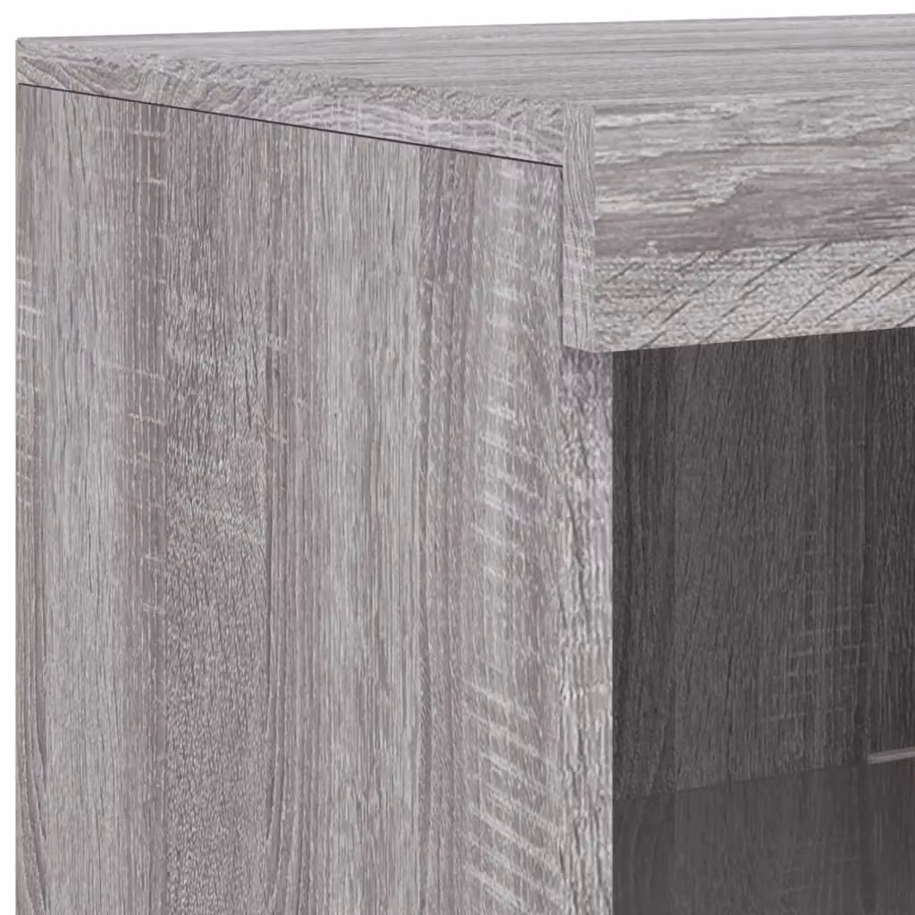 Berkfield Home Set of 3 Modern Grey Sonoma Sideboards with Integrated LED Lighting and MDF Construction – 5