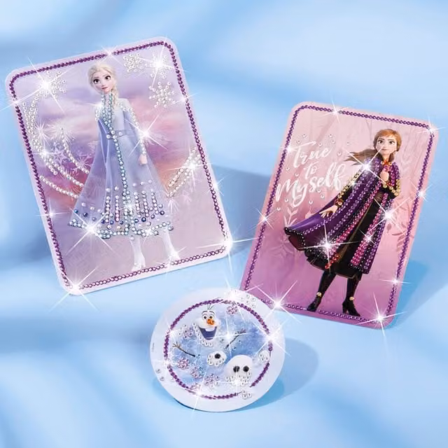 Disney Frozen 2 in 1 Diamond Painting and Charm Bracelet Twin Pack, Multicolour and Gold