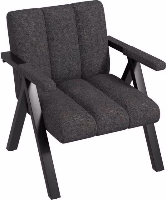 Gymax Oversized Accent Armchair with Metal Frame in Dark Grey – 1