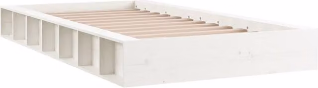 Berkfield Home Beautiful Solid Wood Bed Frame in White, W/D/H: 140 x 190 cm