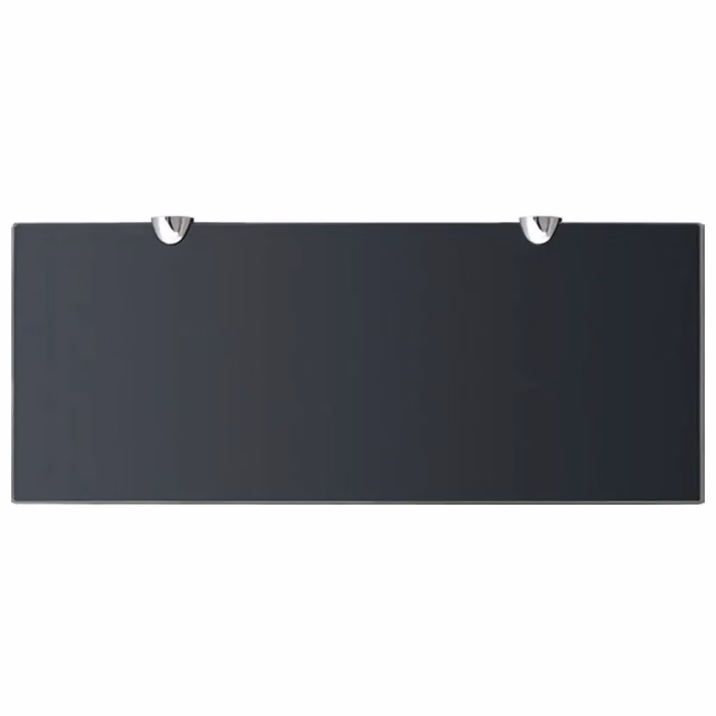 Berkfield Home Black Glass Floating Shelves, 2 Pack, W: 50 cm, D: 20 cm – 3