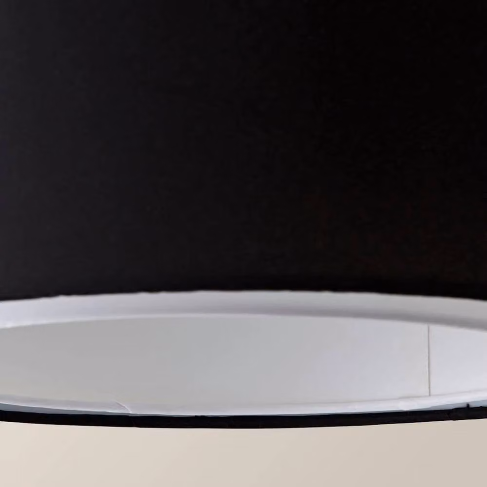 FORGEVIO Modern Black Fabric Drum Cylinder Light Shade – 3