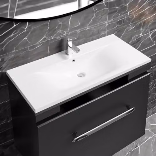 Limoge 5089 White Ceramic Rectangular Inset Bathroom Basin, W: 101 cm, D: 46 cm, H: 18 cm – 1