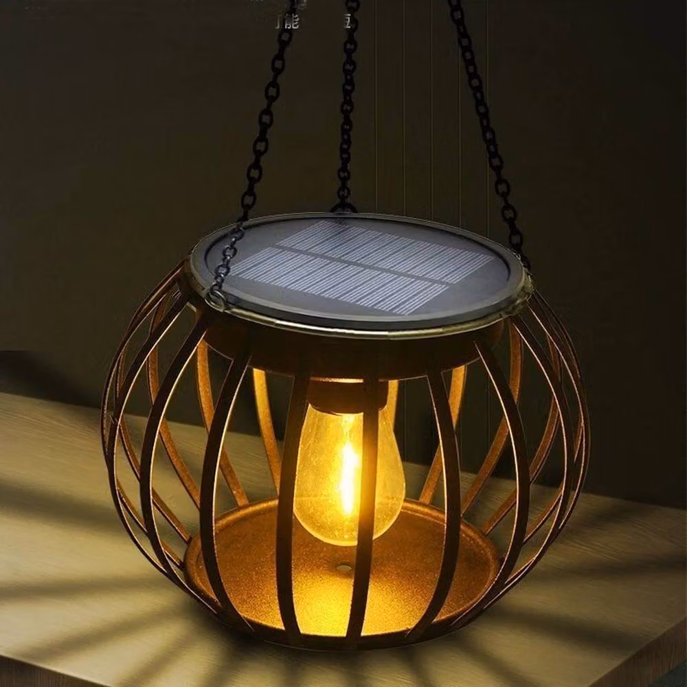 SPETLEK Black Solar LED Hanging Lantern for Outdoor Garden Use – 3