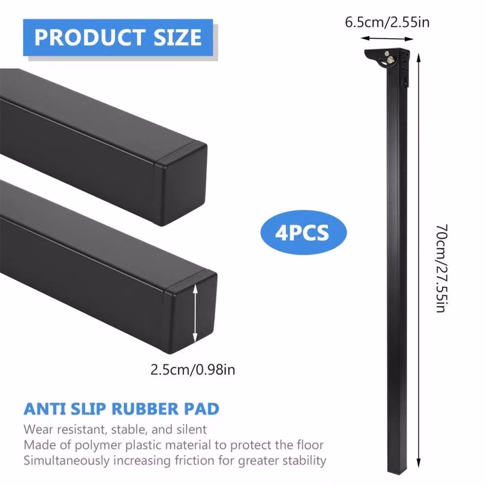 EONLION 4pcs Heavy Duty Steel Folding Table Legs for Campervans, Black – 2
