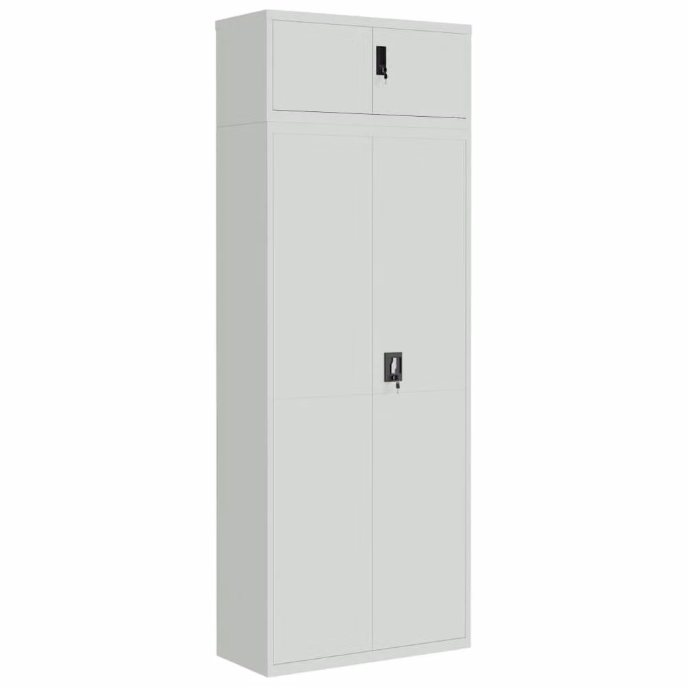Berkfield Home Steel File Cabinet in Light Grey, W/D/H: 90 x 40 x 240 cm – 2