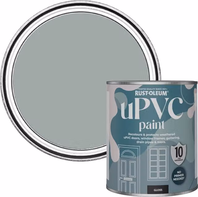 Rust-Oleum Gloss Finish UPVC Paint in Grey, 0.75 l